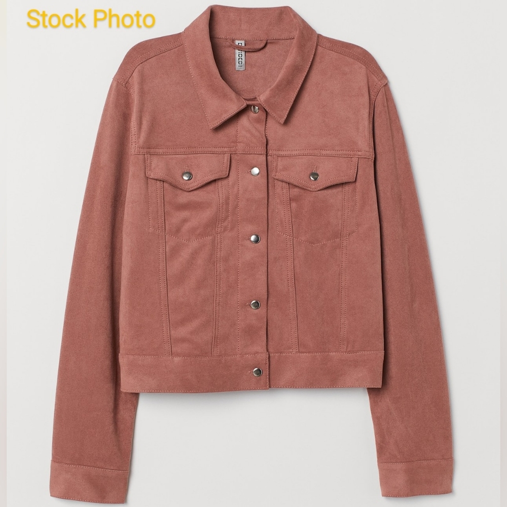H&M Suede Pink Cropped Jacket Small